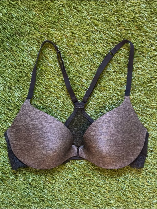 La SENZA Other - La Senza Body Kiss Black Grey Lace Racerback Push-Up Bra Size 32C